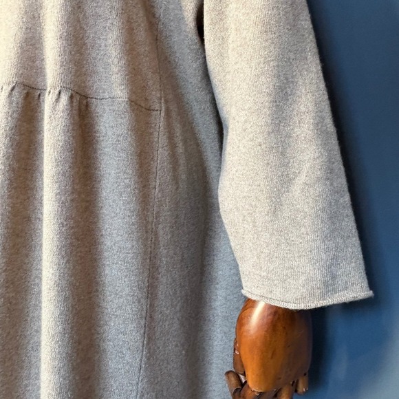 NEW Eskandar 100% Cashmere Bateau Tunic Dress‎ | Size 0 (S–M) | Oatmeal - Picture 8 of 13